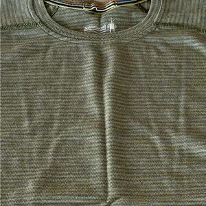 Smartwool 100% Merino NTS Mid 250
Crew Base Layer in Olive Heather Stripe sz L